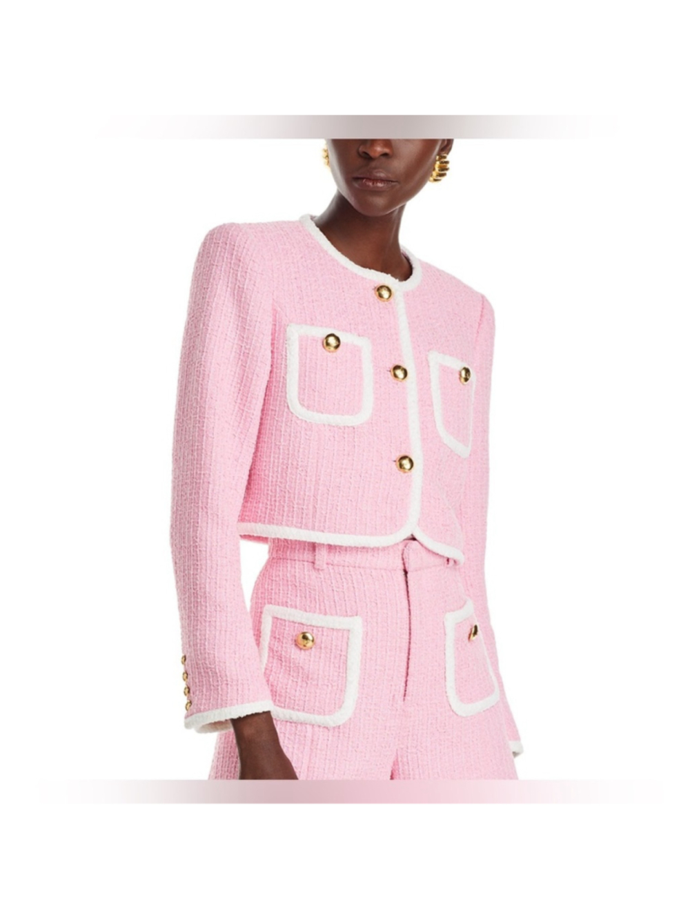 Cinq à Sept Contrast Auden Jacket, Flamingo/White